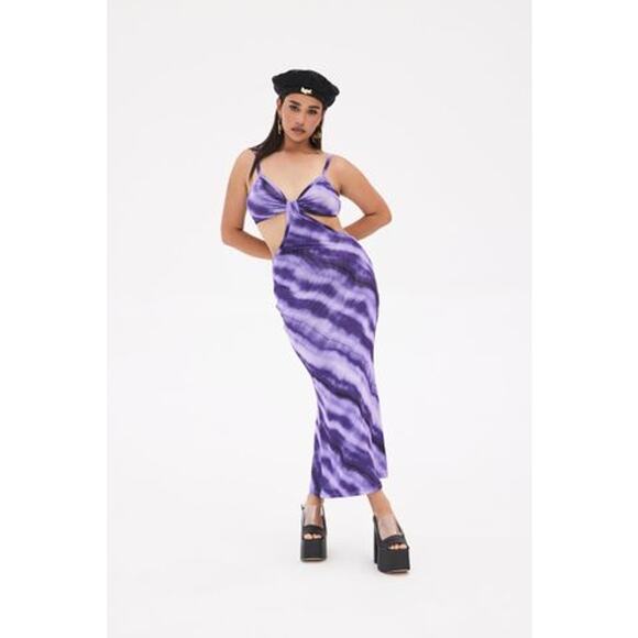 Cult Gaia Bratz Maxi Dress Kumi Grape Dusty Dye Size Medium - Picture 1 of 4